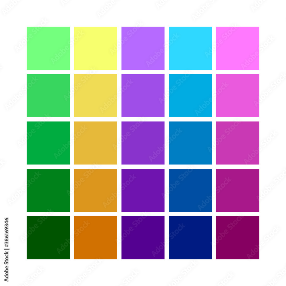 Abstract Colored Palette. Table color shades. Color harmony. Trend colors. Vector illustration.