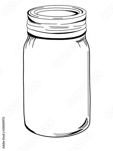 glass jar with a label