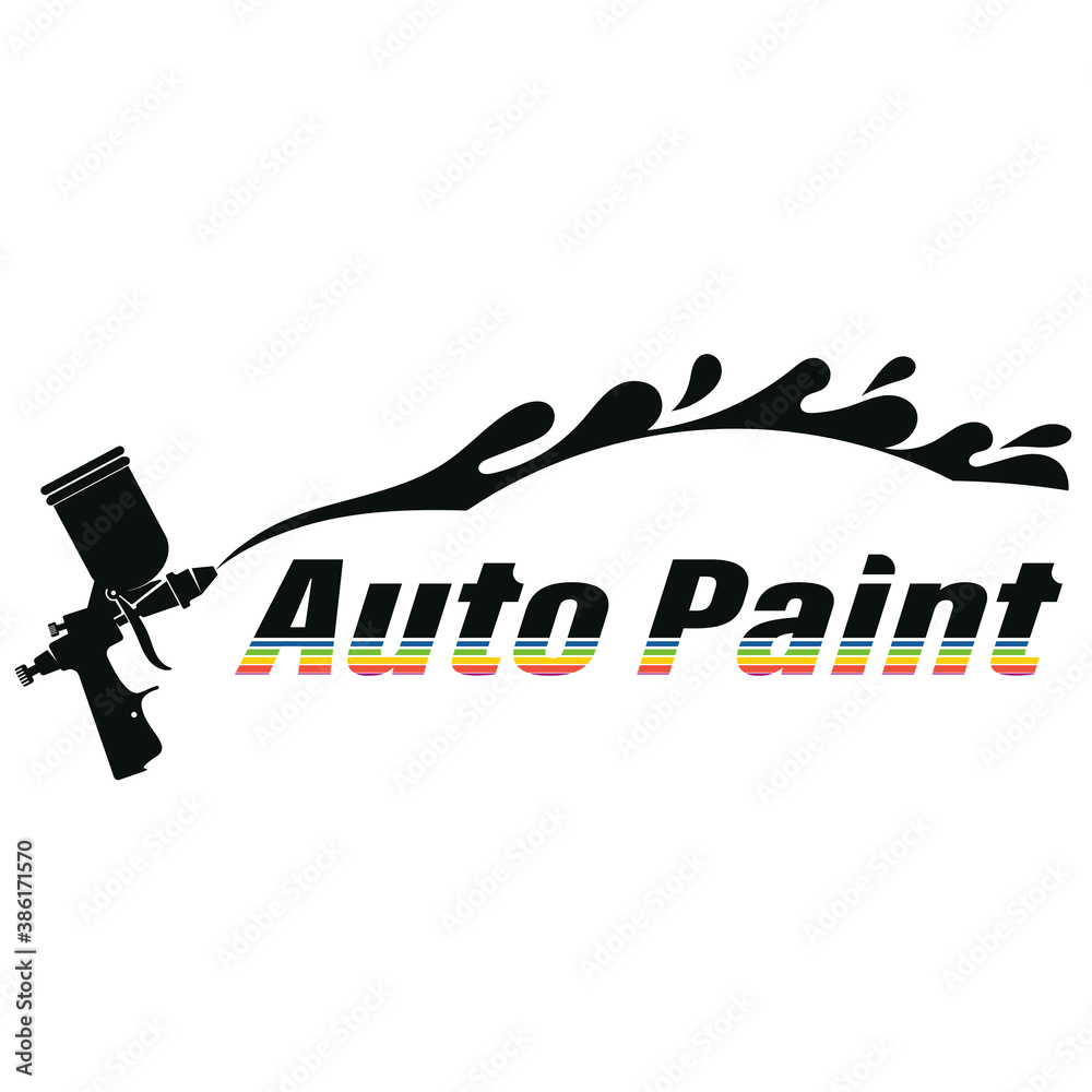 Body painting auto spray gun symbol for business - obrazy, fototapety, plakaty 
