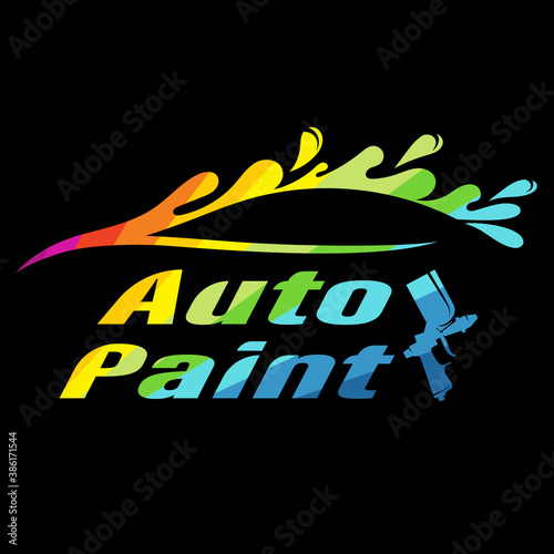 Auto painting spray bottle colored symbol for business service