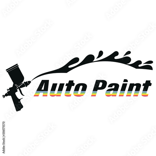 Body painting auto spray gun symbol for business photo