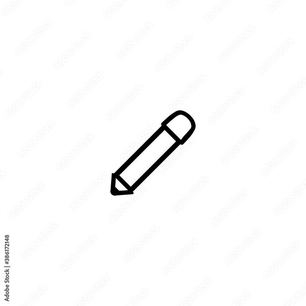 Pencil icon. Drawing symbol. Edit button. Logo design element