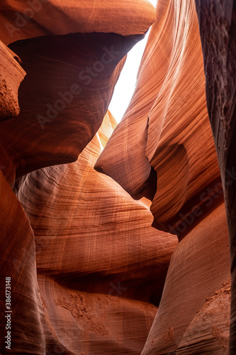 The shark shape from the rock in narrow cave of Antelope canyon