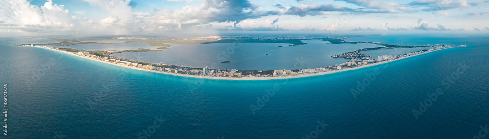 Cancun panorama of beach during day
