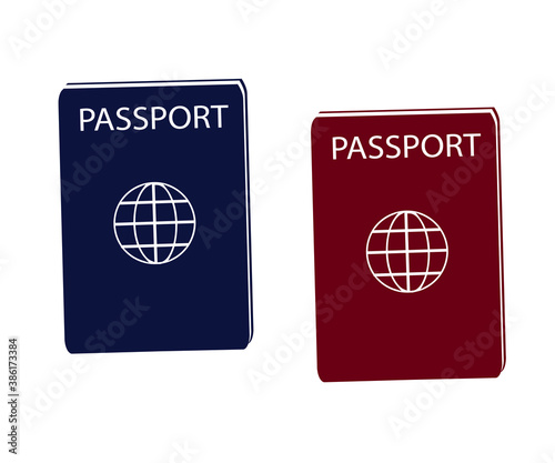 Passport on a white background. Cartoon. Vector illustration.