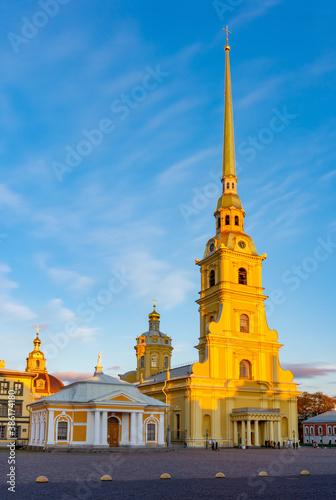 Peter and Paul cathedral at sunset, Saint Petersburg, Russia