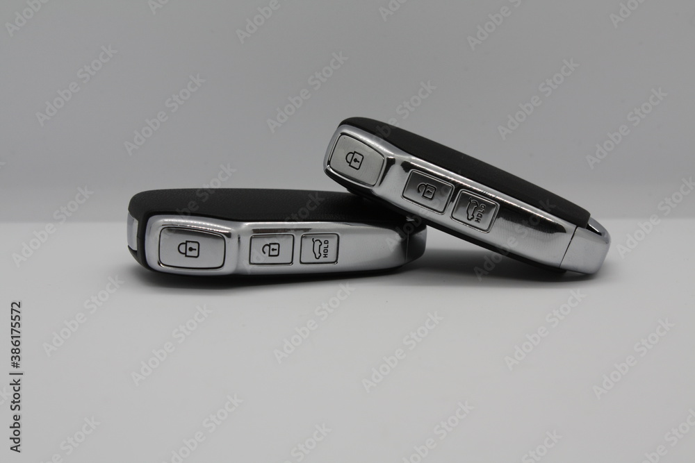 modern car keys on a light background modern car keys on a light background