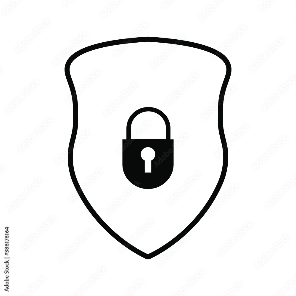 protective icon, shield icon on a white background protective icon, shield icon on a white background