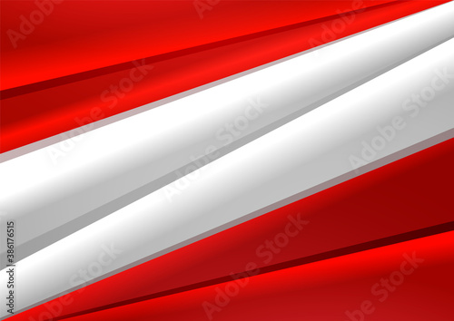 Red-white-red background in the form of a flag for Austria. Austrian template for presentations, brochure covers or banners