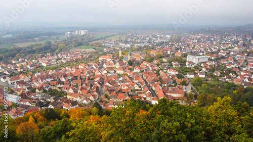 Zeil am Main, Luftaufnahme im Herbst