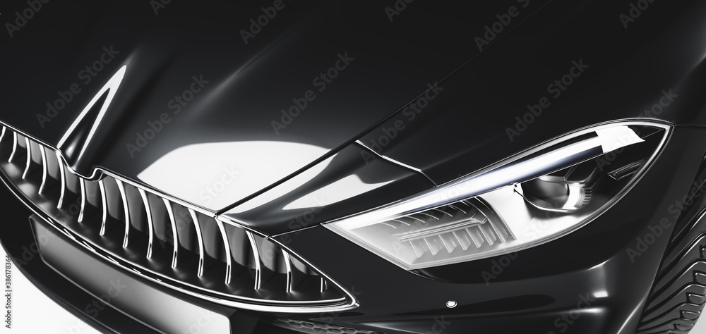 Detail shot of new modern premium car - obrazy, fototapety, plakaty 