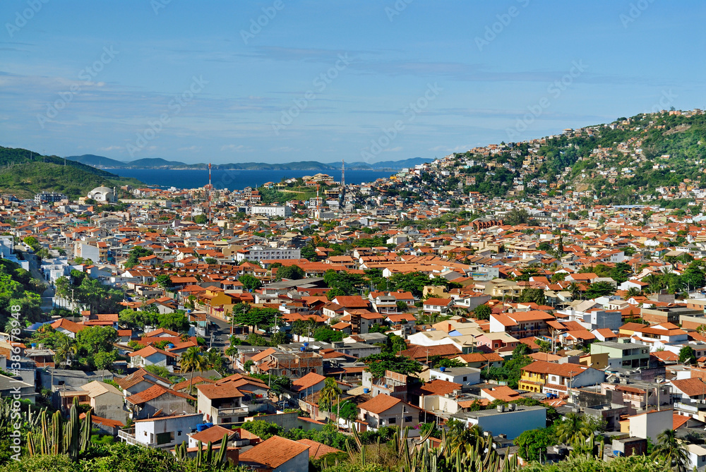 Houses built at Atalaia Mount in ARRAIAL DO CABO, a tourist city in Rio de Janeiro State. February 2016.