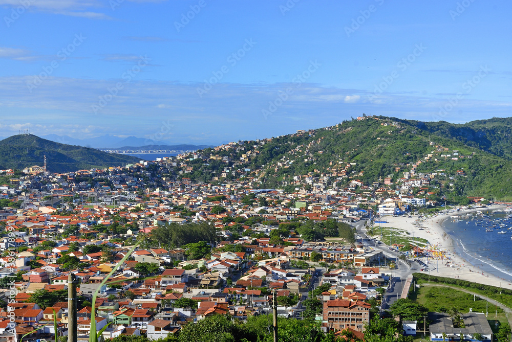 Houses built at Atalaia Mount in ARRAIAL DO CABO, a tourist city in Rio de Janeiro State. February 2016.