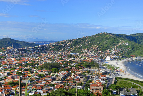 Fototapeta Naklejka Na Ścianę i Meble -  Houses built at Atalaia Mount in ARRAIAL DO CABO, a tourist city in Rio de Janeiro State. February 2016.