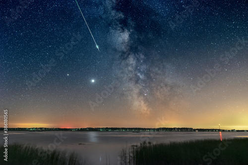 Milky Way with Perseid meteor