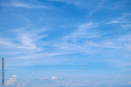 Clear and clean of blue sky and white clouds for nature background