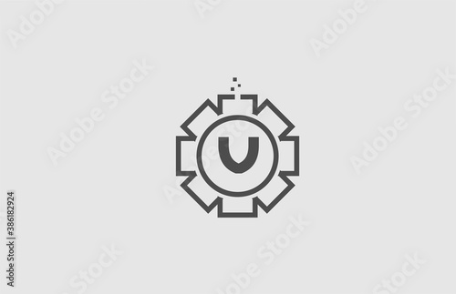 V alphabet letter logo icon in green color. Creative flower design for company and business