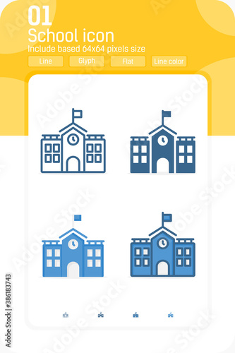 Primary school entrance premium icon isolated on white background. Vector design illustration college building, back to school symbol design template for public educational place and all project