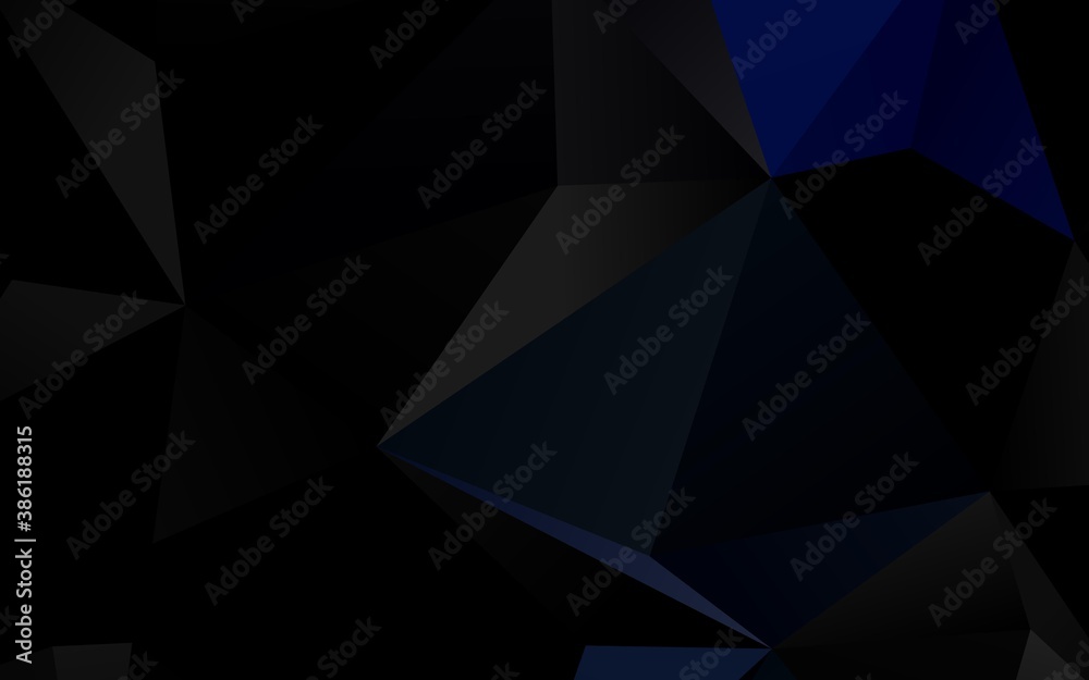 Dark BLUE vector triangle mosaic template. Dark BLUE vector triangle mosaic template.
