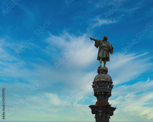 Canvas Print The Columbus Monument is a sculptural complex located in the Portal de la Paz sq