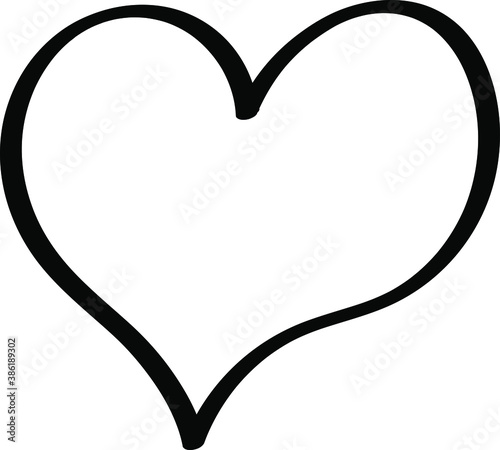 Black heart - outline drawing for an emblem or logo, illustration for creating a screensaver template. 
Icon for halloween holiday.
