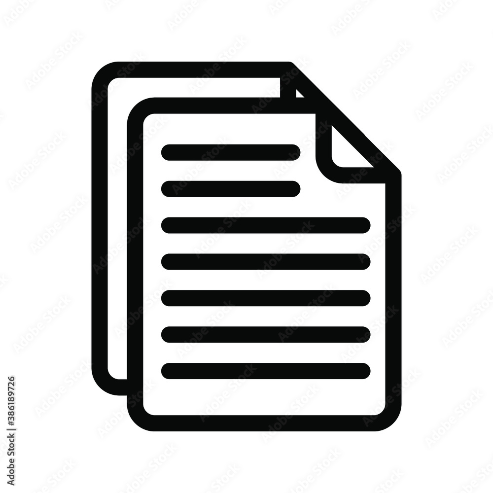 Document vector icon. file icon. Illustration isolated for graphic and web design. Document vector icon. file icon. Illustration isolated for graphic and web design.