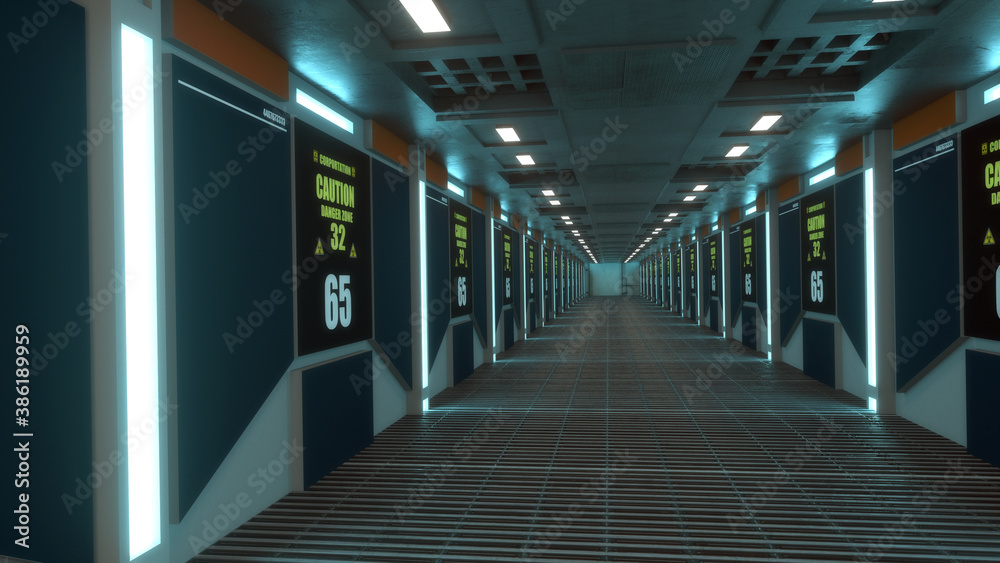 3d render. Futuristic interior concept design 3d render. Futuristic interior concept design