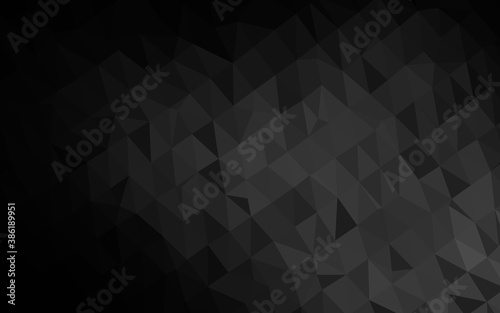 Dark Black vector abstract polygonal layout.