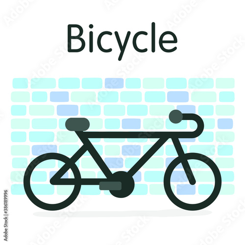 Vector of Bicycle and wall. Eps10 vector illustration.