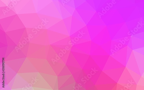 Light Pink vector shining triangular pattern.