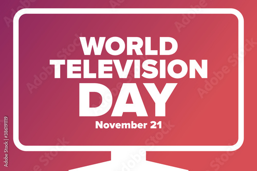 World Television Day. November 21. Holiday concept. Template for background, banner, card, poster with text inscription. Vector EPS10 illustration.
