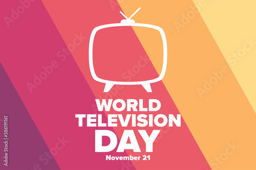 World Television Day. November 21. Holiday concept. Template for background, banner, card, poster with text inscription. Vector EPS10 illustration.
