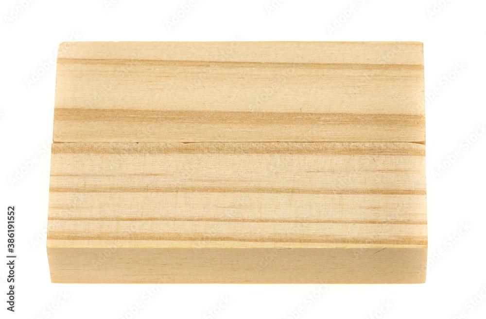 Stack wooden blocks  isolated on a white background.