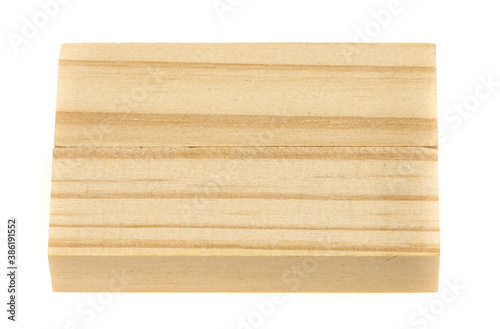 Stack wooden blocks isolated on a white background.