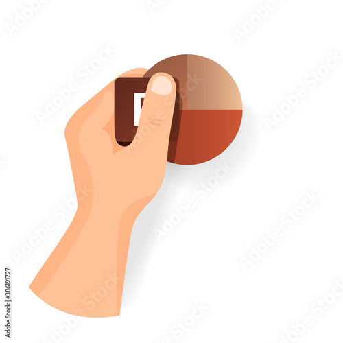 Hand keep new PowerPoint icon from popular program office microsoft. Vector separate icons
