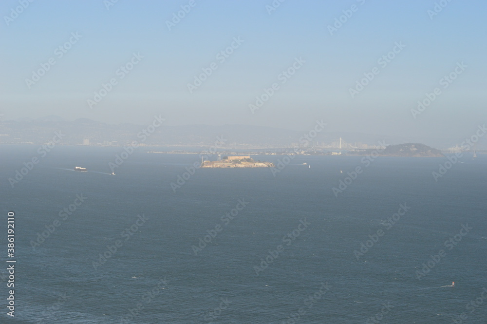 The Point Reyes National Seashore, Golden Gate Bridge and Alcatraz Island outside of San Francisco in California, USA