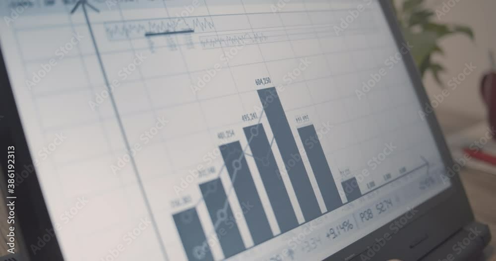 Stock Market bar chart is slowly rising and shows positive development, profit and success in deals. Stock Market bar chart is slowly rising and shows positive development, profit and success in deals.