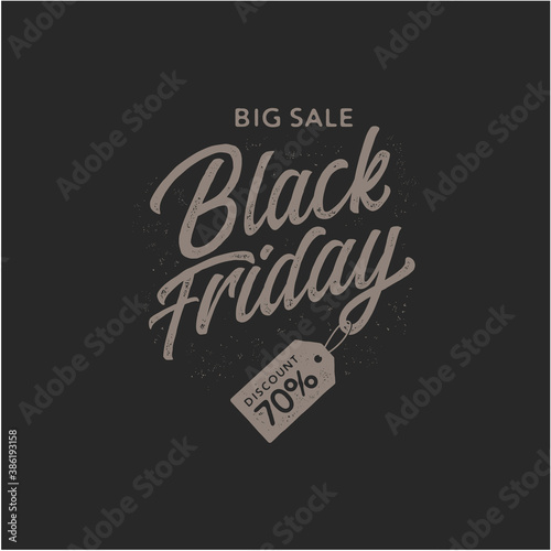 Vintage Black friday, discount sale vector graphic design