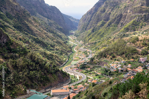 View on a canyon on the island of Madeira, Portugal