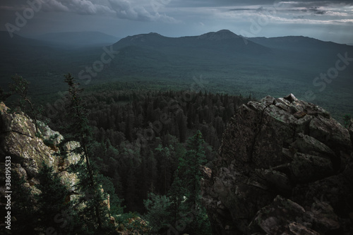 Ural mountains, view from the top of the Moskal ridge
Уральские горы, вид с вершины хребта Москаль photo