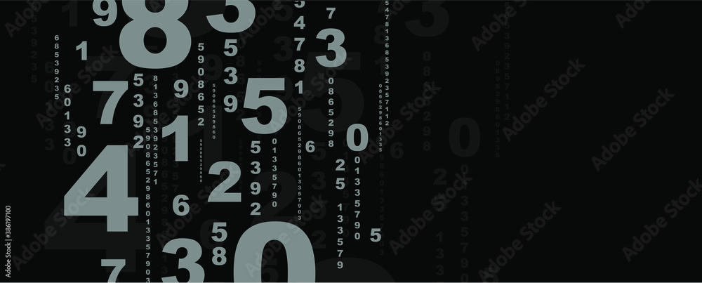 background with numbers in rhythmic dimensions.	