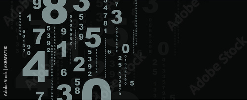 background with numbers in rhythmic dimensions.	