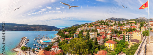 Herceg Novi coastline panorama, beautiful view of Montenegro