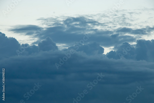 Emerging rain clouds in the sky