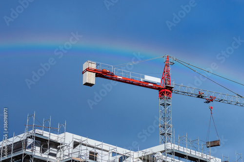 tower crane with rainbow © Marco