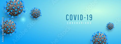 Coronavirus  covid 19 molecule cell dangerous disease concept banner.