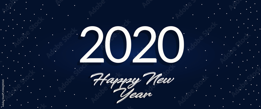 minimal abstract happy new year 2020 banner background