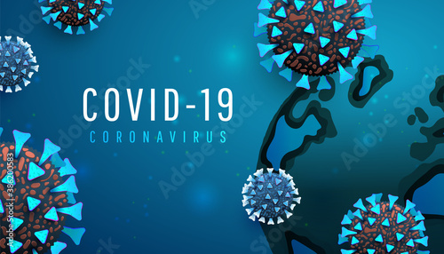Coronavirus, covid 19. Global infection of the entire planet by a dangerous virus. Epidemic concept