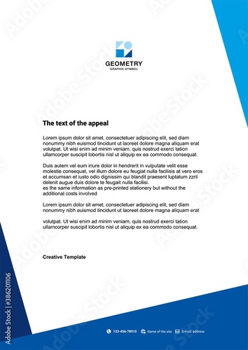 Corporate letterhead, minimalistic design, vector	
