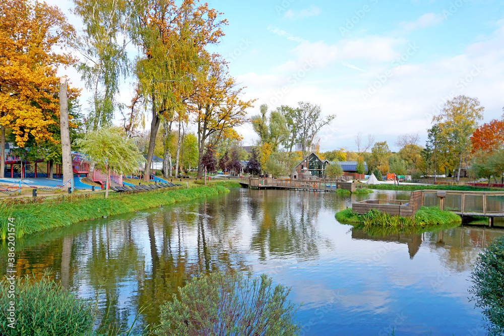 Pond in the autumn park